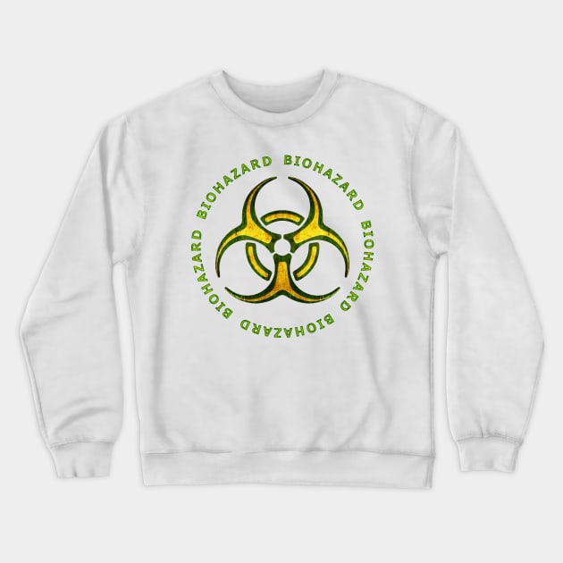 Biohazard Zombie Warning Crewneck Sweatshirt by Packrat